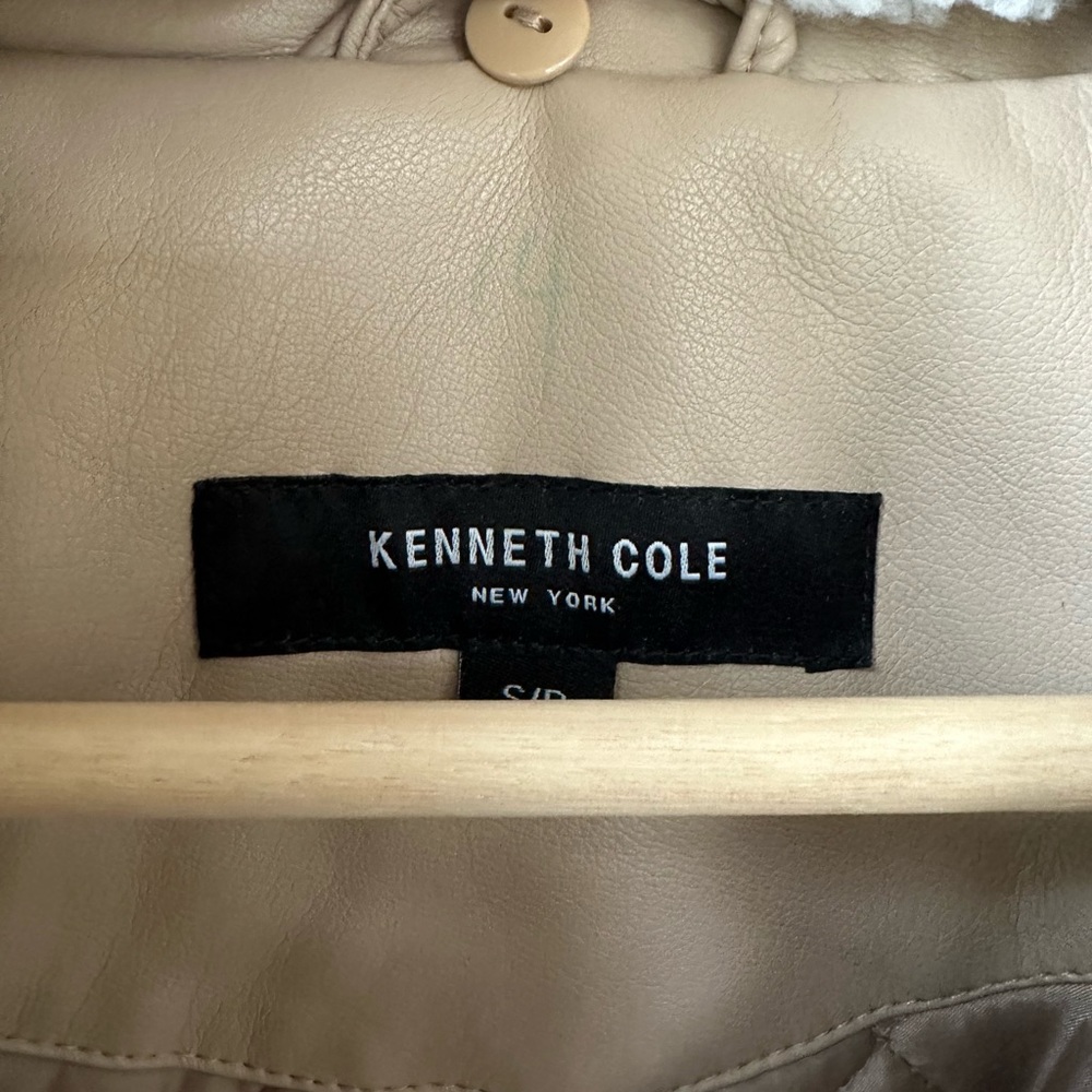 Kenneth Cole Faux Leather Bomber Jacket, size S - Picture 8 of 8
